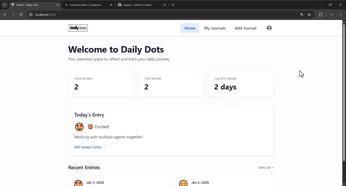 DailyDots: Daily Journal Web Application