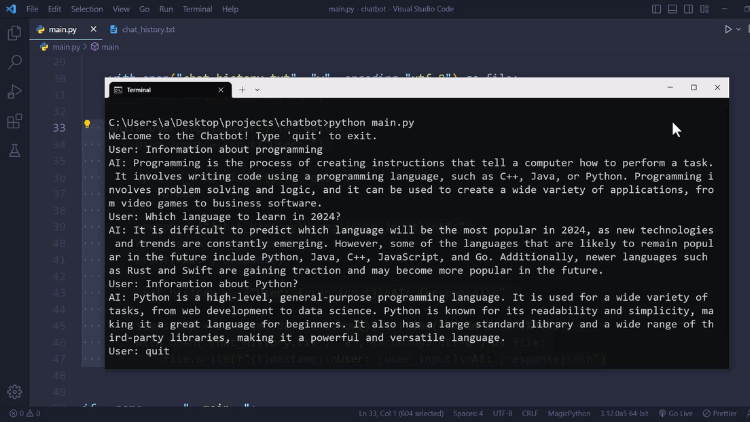 Conversational AI Chatbot